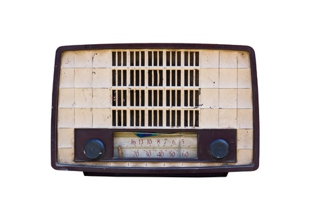 Old radio isolated on white background.の写真素材