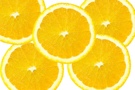 Slice of orange isolated on white background