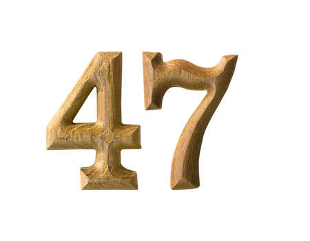 Beautiful wooden numeric isolated on white background