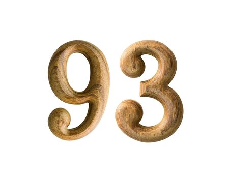 Beautiful wooden numeric isolated on white background
