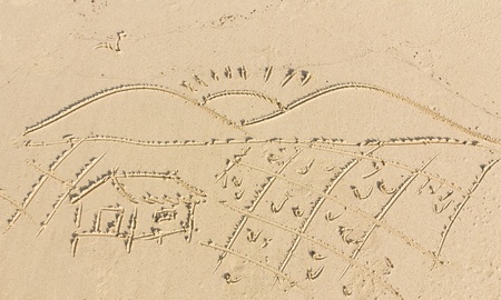 Picture countryside Thailand on the sandy beachの写真素材