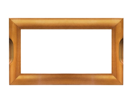 Blank wooden frame isolated on white background