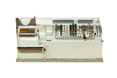 Old Cache machine isolated on white background