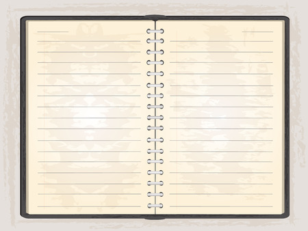Blank note book open to show two blank pages,gr background.のイラスト素材