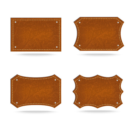 Set of leather tag on white background ,Vector illustrationのイラスト素材