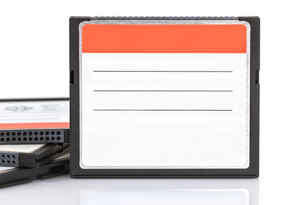 Compact Flash memory cards (CF card) on white background