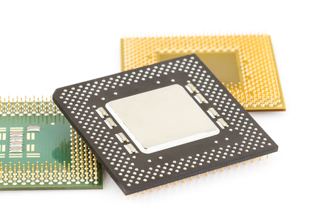 Computer processors or Central processing unit (CPU) isolated on white background