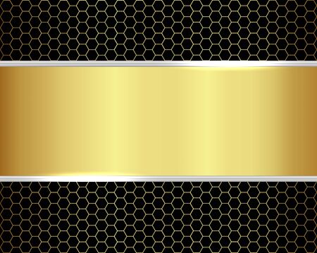 Abstract background with a gold metallic element, vector illustrationのイラスト素材