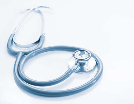 Stethoscope for doctor checkup on health medical laboratory table as medical conceptの写真素材