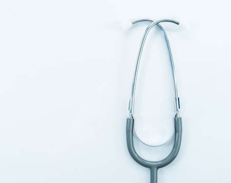 Stethoscope for doctor checkup on health medical laboratory table as medical conceptの写真素材