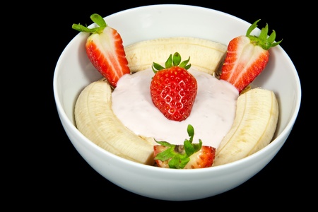 Picture of a healthy breakfast with fruits, musli, yoghurtの写真素材