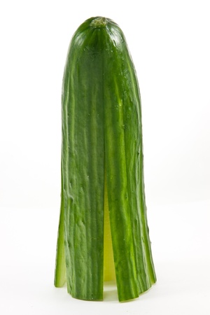 Picture of a standing sliced cucumberの写真素材