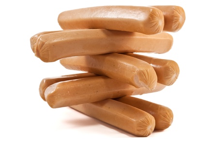 Stack of hot dogsの写真素材