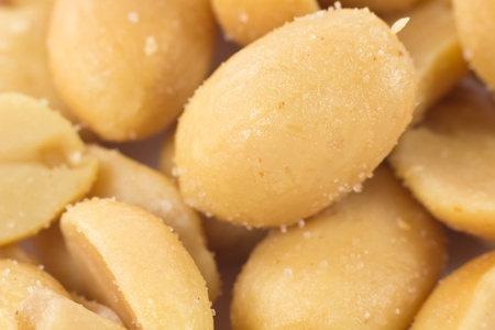 A closeup picture of a bunch of peanutsの写真素材