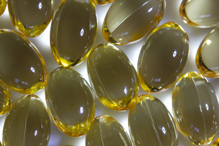 Picture of a bunch of omega 3 pillsの写真素材