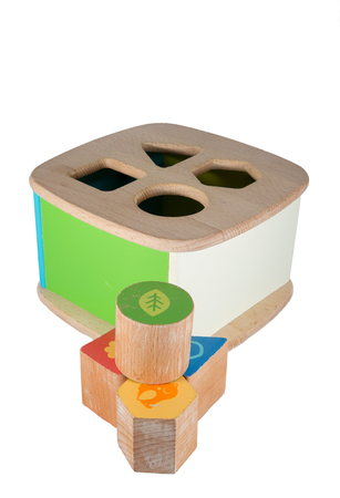 Picture of a baby wood block toyの写真素材