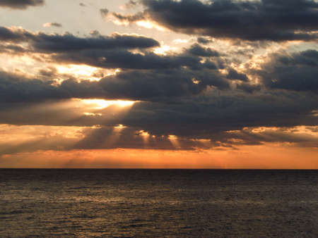 Beautiful sunrise on the seaの写真素材