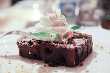 Piece of cake on a plateの写真素材