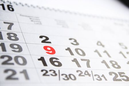 May 9 on the calendarの写真素材