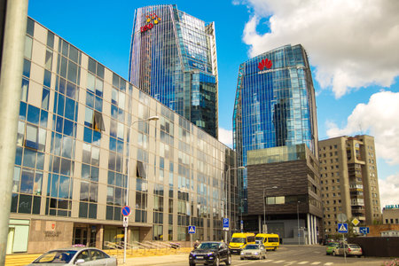 a modern Vilnius. The streets of Vilniusのeditorial素材