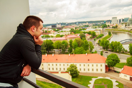 view from the tower of Gediminas. panorama of Vilniusのeditorial素材
