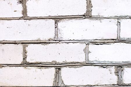 Background of bricks. White brick wallの写真素材