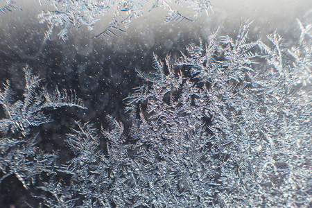 snow pattern on the glass from frost