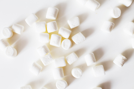 marshmallow pyramid. marshmallows on a white backgroundの写真素材