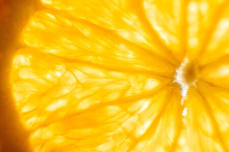 orange slice macro. juicy orange sliced closeupの写真素材