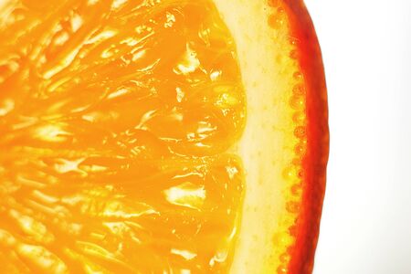 orange slice macro. juicy orange sliced closeupの写真素材
