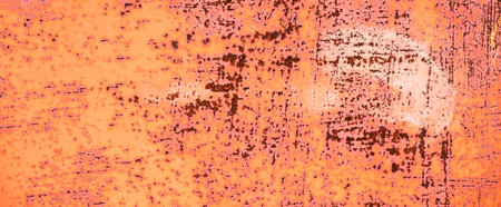Orande fiery red rusty abstract painted metal plate texture and background. texture of grunge old plate with stained cracked paint and brown rust.の写真素材