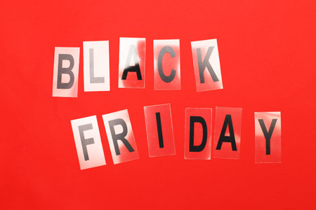 inscription black friday on a red background.の写真素材