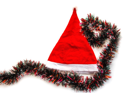 red Christmas hat cap as background. isolate