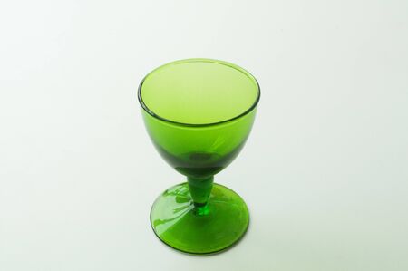 Green glass on white backgroundの写真素材