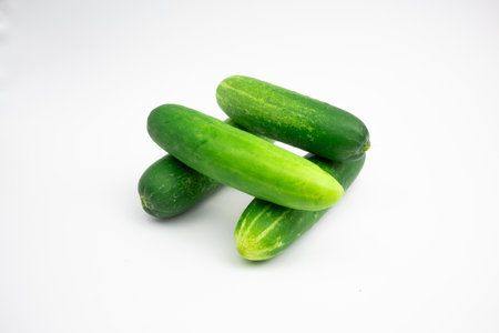 Fresh cucumber. in Groups. typical Indonesian. isolated on white background.の写真素材