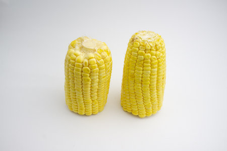 Cracked sweet corn. fresh corn. isolated on white background