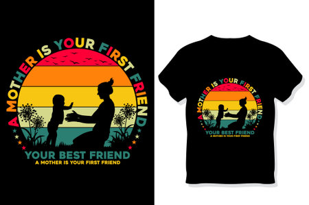 Mom t shirt or mother's day  t shirtのイラスト素材