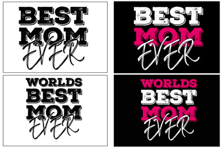 Best mom ever. Hand drawn typography poster. Vector illustration.のイラスト素材