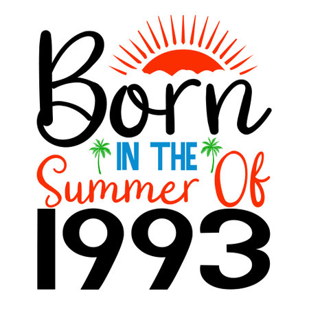 Be in the Summer of the 90s. Hand drawn typography poster. Vector illustration.のイラスト素材