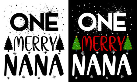 one more merry Christmas lettering in black and white, vector illustrationのイラスト素材