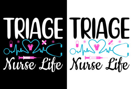 nurses typography design, t-shirt graphics, vector illustrationのイラスト素材