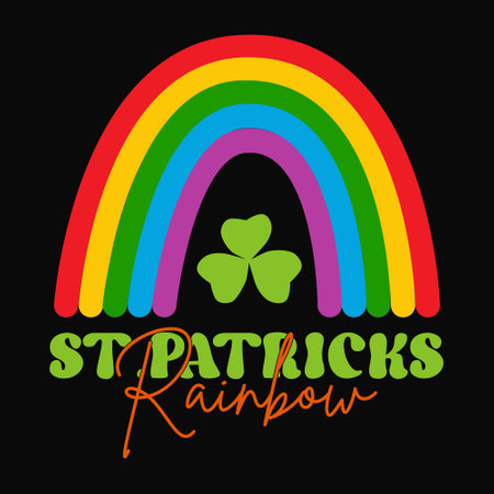 St. Patrick's Day. Rainbow with clover. Vector illustrationのイラスト素材