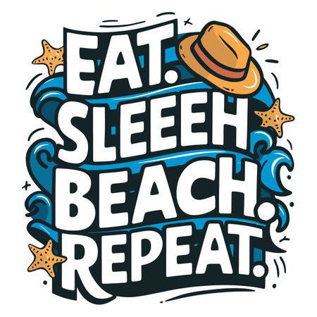 Hand drawn lettering quote about beach. T-shirt print design.のイラスト素材