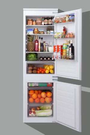 refrigerator with open door,の写真素材