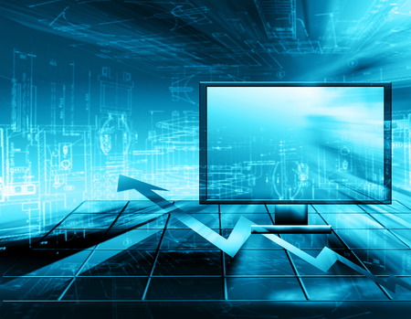 Abstract blue background. Technology background, from series best concept of global businessの写真素材
