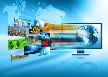 Television and internet production technology concept. Best Internet Concept of global businessの写真素材