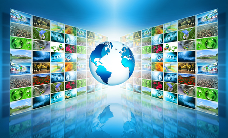 Television and internet production technology concept. Best Internet Concept of global business