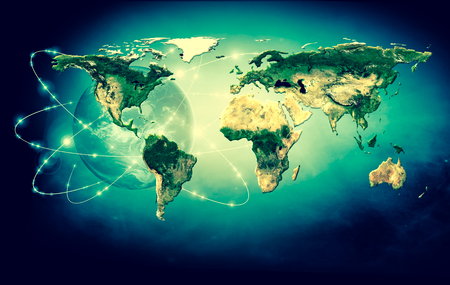 Physical world map illustration.の写真素材