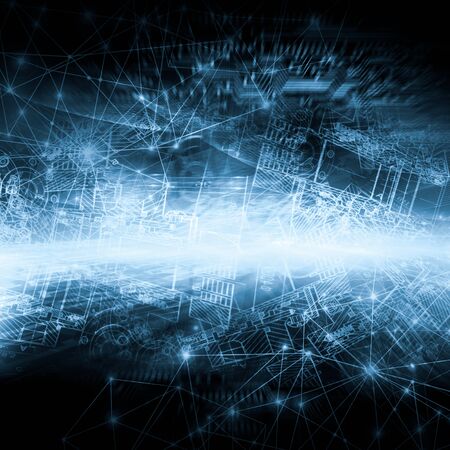 Best Internet Concept of global business.Technological background, symbols WiFi, of the Internet, television, mobile and satellite communicationsの写真素材
