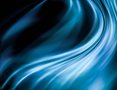 Abstract blue background, abstract lines twisting into beautiful bendsの写真素材